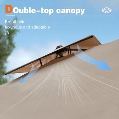 360 graden draaiende offset terras paraplu met LED-licht De ideale keuze voor uw tuin