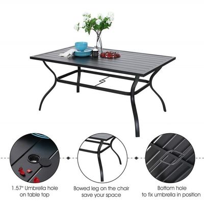 Outdoor dining set met stapelbare stoel AJUNION Metalen restaurantmeubilair