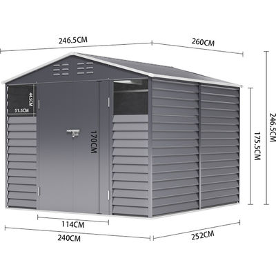 43kg AJUNION Metalen tuinhuis opslaggebouw schuur waterdicht en duurzame oplossing