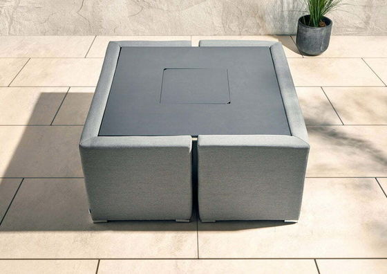 Modern Design Tuinmeubilair Sofa Set met open haard Tafel Tafel Grootte W126 x D126 x H71cm