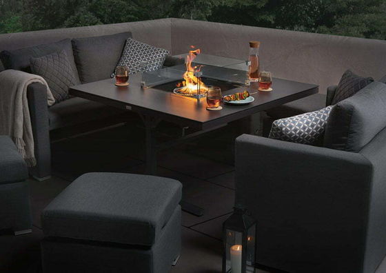 Modern Design Tuinmeubilair Sofa Set met open haard Tafel Tafel Grootte W126 x D126 x H71cm