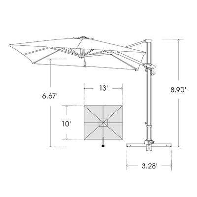 Moderne design stijl 1-tier Cantilever paraplu voor tuin zonneschaduw en bescherming