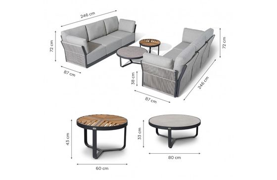 Moderne luxe patio meubels stoffen bank tuin set voor villa tuin moderne stijl