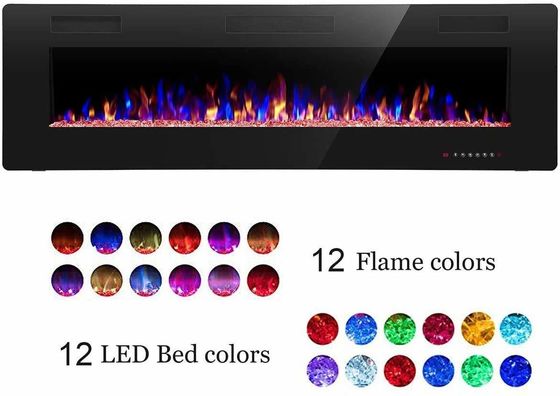 12 Bed Color Mode AJUNION 60 Inch Wandgebouwde zijde-schermprinter Elektrische open haard