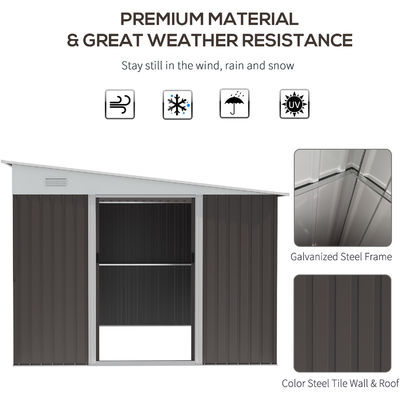 11x9ft metalen buiten schuur huis opslag tuin gebouw schuur met poeder gecoate afwerking