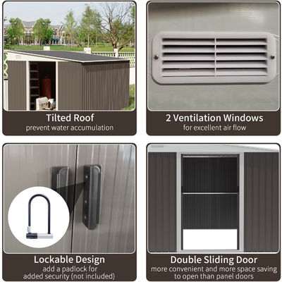 11x9ft metalen buiten schuur huis opslag tuin gebouw schuur met poeder gecoate afwerking