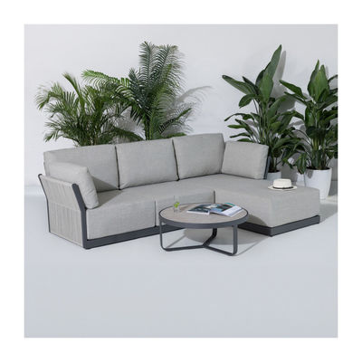 Villa achtertuin L-vorm sectioneel sofa met alle weer stoffen en aluminium frame door AJUNION