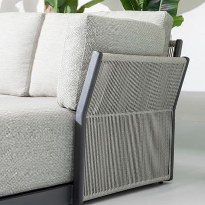 Villa achtertuin L-vorm sectioneel sofa met alle weer stoffen en aluminium frame door AJUNION