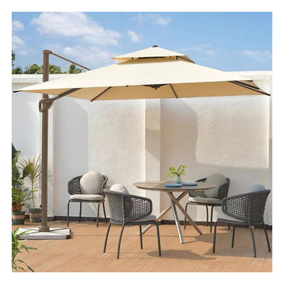 Double top patio paraplu tuin parasol waterdicht luifel AJUNION W300xD300xH260cm
