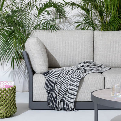 Ronde koffietafel en sofa set AJUNION Luxe moderne all weather stof voor binnenplaats