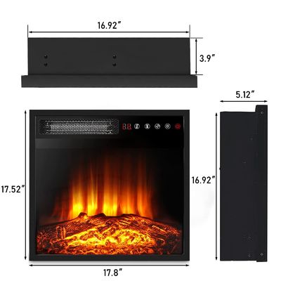 18 inch elektrische open haard muur gemonteerd met verstelbare thermostaat en afstandsbediening