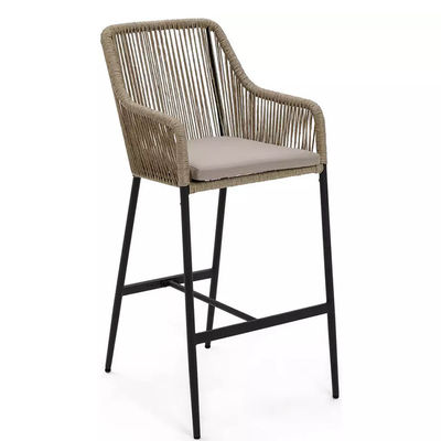 Modern Design AJUNION Metalen 4 zitplaatsen Tuin Bar Set Rattan Weave Outdoor Eet Set