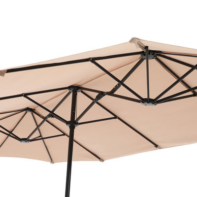 AJUNION 15ft dubbelzijdig waterdicht rechthoekig parasol met vervaagwerend luifel