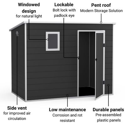Organiseer uw tuin gereedschappen efficiënt met W236xD130xH194cm vergrendelbaar tuinhuis