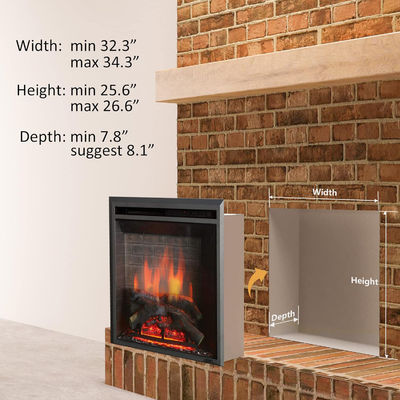 Ervaar de warmte en sfeer van de moderne AJUNION 33 inch elektrische open haardverwarmer