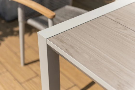 Geniet van een frisse maaltijd met AJUNION Luxe Aluminium Tuin Set en touw weven fauteuil