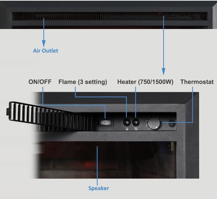 Ervaar de warmte en sfeer van de moderne AJUNION 33 inch elektrische open haardverwarmer
