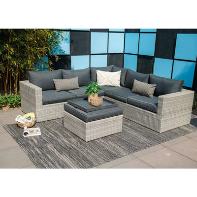 AJUNION Outdoor L-vormige hoekbank van rotan Terrasse meubels W155 x D85.5 x H65cm