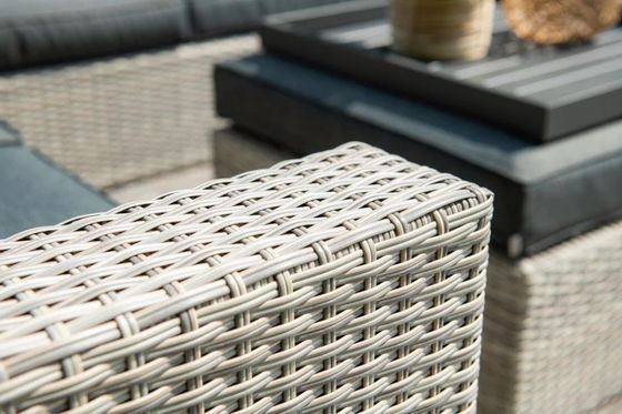 AJUNION Outdoor L-vormige hoekbank van rotan Terrasse meubels W155 x D85.5 x H65cm