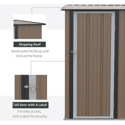 AJUNION 5x3FT gegalvaniseerd staal buiten schuur voor duurzame gereedschappen en fiets opslag