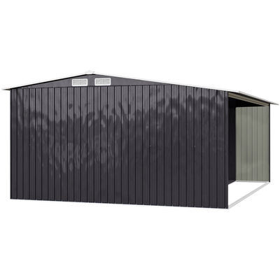 Rodent Proof AJUNION Buitentuinhuis met brandhoutopslag W329xD313xH178cm