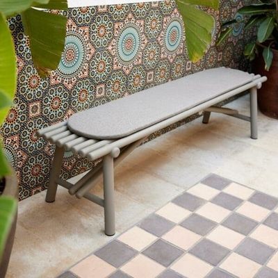Minimalistische eetkamer set AJUNION Luxe aluminium meubels voor tuin of huis