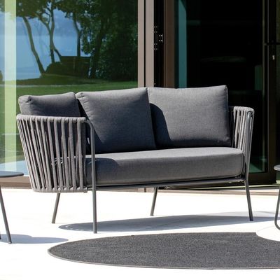 Villa Outdoor Sofa Set met staal frame en handgemaakte touw AJUNION Luxe tuin set