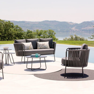 Villa Outdoor Sofa Set met staal frame en handgemaakte touw AJUNION Luxe tuin set