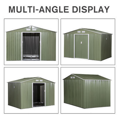 64.5kg gegalvaniseerd staal opslag schuur AJUNION 9 x 6ft 2 deuren voor tuinbouw schuur