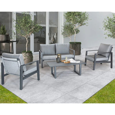 Beach Relaxation AJUNION's Luxe Geweven touw Tuinbank Aluminium Frame Lounge Set