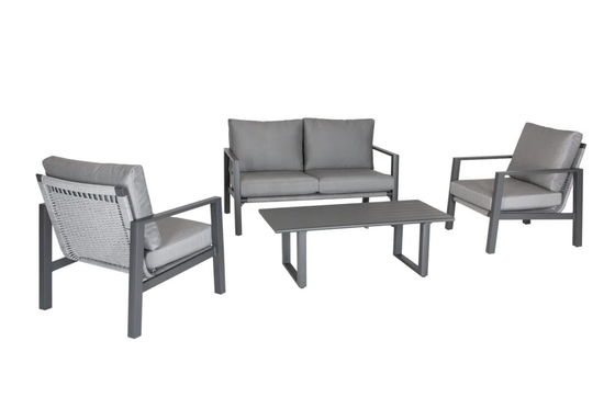 Beach Relaxation AJUNION's Luxe Geweven touw Tuinbank Aluminium Frame Lounge Set