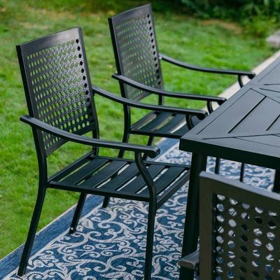 Stijlvol en functioneel AJUNION Tuin Set met L64 x W39 x H29 Inch Eettafel Grootte