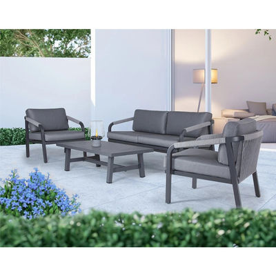 Waterdicht polyesterstof Buitenmeubelen Tuin touw weefsofa Patio Lounge Set