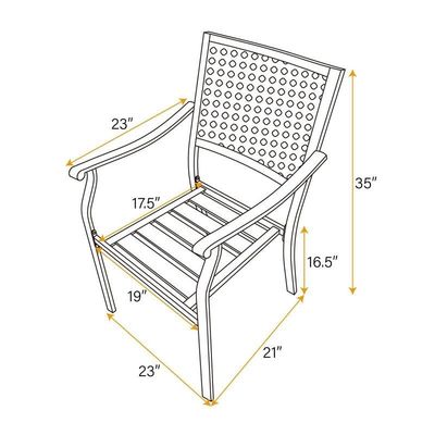 Stijlvol en functioneel AJUNION Tuin Set met L64 x W39 x H29 Inch Eettafel Grootte