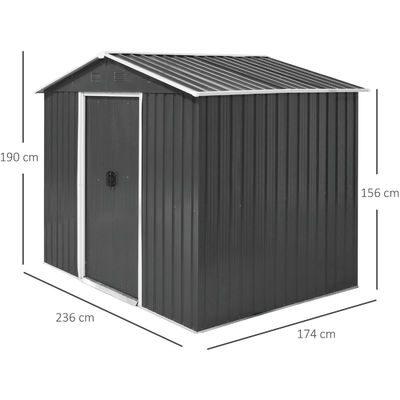 Kleuren staal plaat gegalvaniseerd staal buitentuin met dak metalen opslag schuur AJUNION 8x6ft