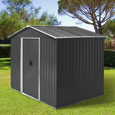 Kleuren staal plaat gegalvaniseerd staal buitentuin met dak metalen opslag schuur AJUNION 8x6ft