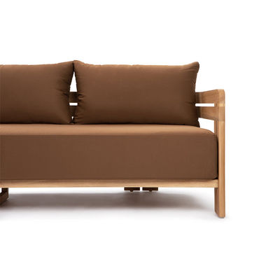 Moderne stijlvolle natuurlijke teakhouten loungesofa voor hotel buitenterrasmeubelset