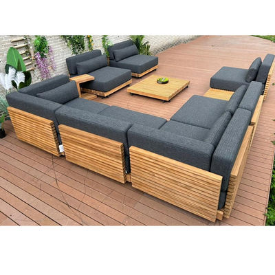 7 zitplaatsen Luxe Teak Hout Outdoor Patio Sofa Set Armless Sofa Grootte W99 x D104 x H56cm