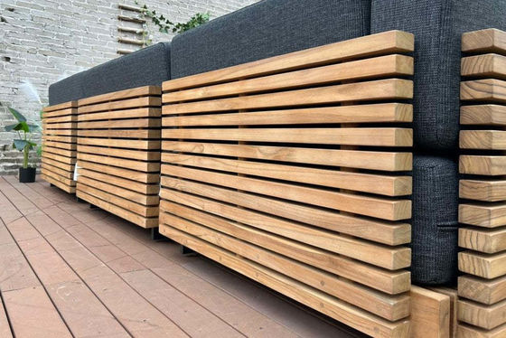 7 zitplaatsen Luxe Teak Hout Outdoor Patio Sofa Set Armless Sofa Grootte W99 x D104 x H56cm