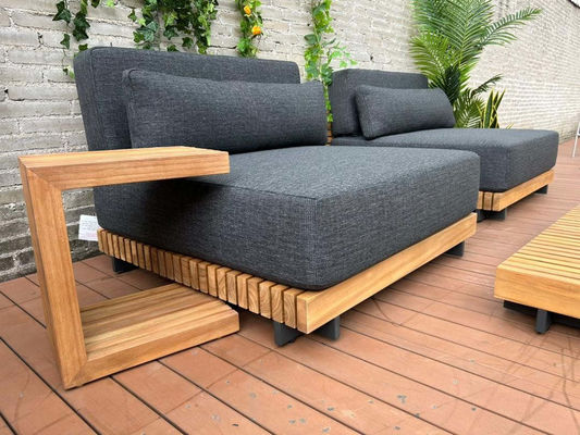 7 zitplaatsen Luxe Teak Hout Outdoor Patio Sofa Set Armless Sofa Grootte W99 x D104 x H56cm
