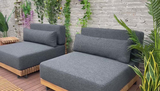 7 zitplaatsen Luxe Teak Hout Outdoor Patio Sofa Set Armless Sofa Grootte W99 x D104 x H56cm