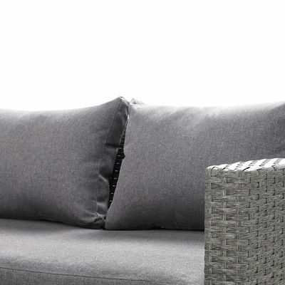 Rectangular Eck Eetbank Set met oplopende tafel AJUNION Rattan Tuinmeubelen
