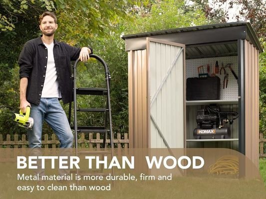 AJUNION Modern Design 5x3ft Metalen Tuin Schuur Eenvoudig sluitbare deuren 61,2" Deuren Hoogte