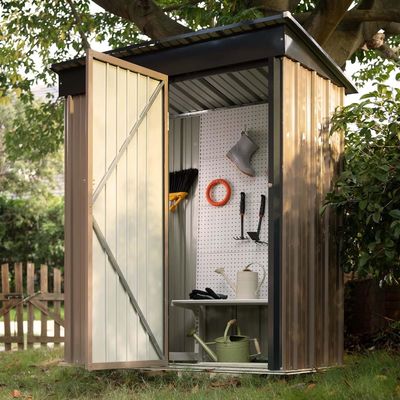 AJUNION Modern Design 5x3ft Metalen Tuin Schuur Eenvoudig sluitbare deuren 61,2" Deuren Hoogte
