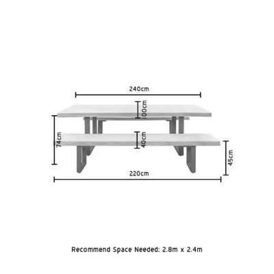 Buitenmeubilair AJUNION Moderne aluminium tuinstoel met rechthoekige eettafel