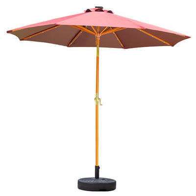 Solid hout ronde paraplu zonneparaplu's voor buiten camping café patio tuinmeubelen