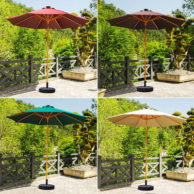 Solid hout ronde paraplu zonneparaplu's voor buiten camping café patio tuinmeubelen