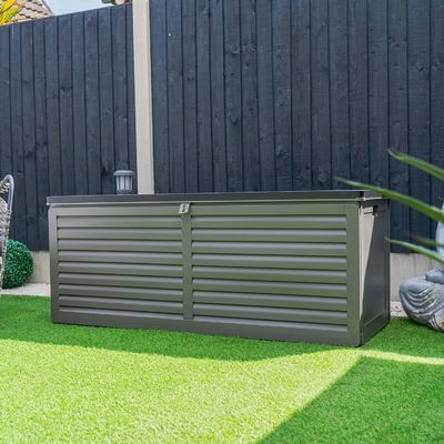 Polypropyleen buitentuin opslagdoos voor zwembad patio AJUNION 390L 103 Gallons