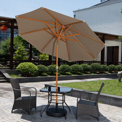 Solid hout ronde paraplu zonneparaplu's voor buiten camping café patio tuinmeubelen