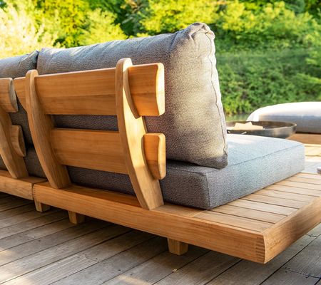 Teakhouten commerciële hotelbank Tuinset Meubelen met middelste bank Grootte W100xH110cm